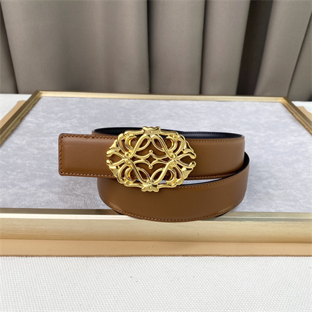 Loewe Belt In Calfskin 30MM Gold Hardware Black/Brown