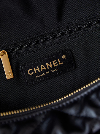 Cha.nel Large Bowling Bag Shiny Calfskin & Gold-Tone Metal Black AS4812