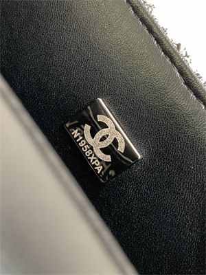 Cha.nel Mini Classic Flap Bag Tweed Gold Tone Metal Grey