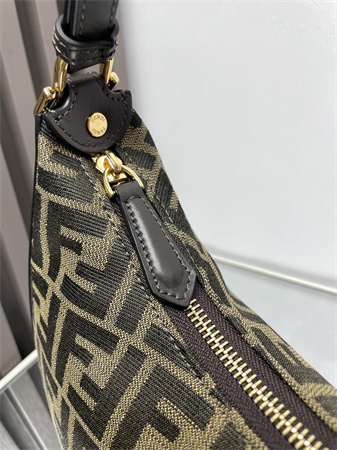 Fendigraphy Small Brown FF Jacquard Fabric Bag