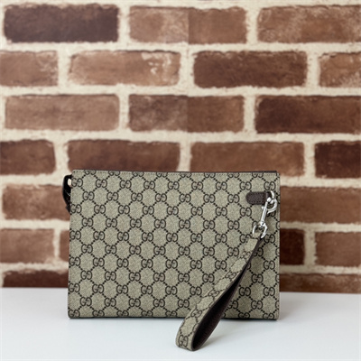 Gu.cci  Pouch With GG Details Supreme Canvas 768255