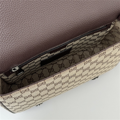 Gu.cci GG crossbody bag Beige and ebony Original GG canvas Brown Leather 794872