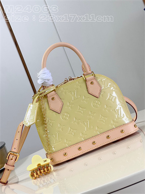 L.V Alma BB Bag Monogram Vernis embossed cowhide leather Yellow M24063