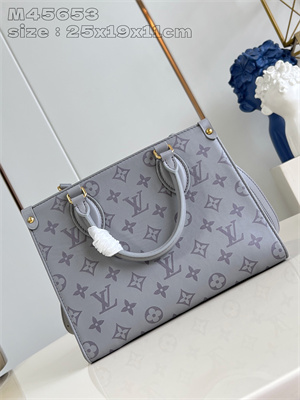 L.V ONTHEGO PM  Monogram Ink Calfskin Trianon Gray M12465