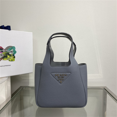 Prada Leather Mini Bag Grey Blue 1BA349