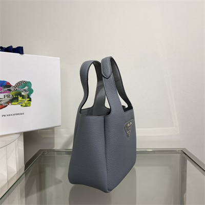 Prada Leather Mini Bag Grey Blue 1BA349