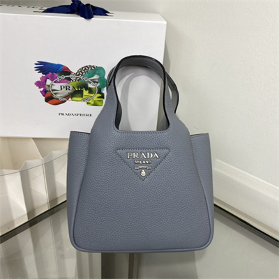 Prada Leather Mini Bag Grey Blue 1BA349