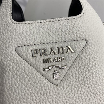 Prada Leather Mini Bag White/Black 1BA349