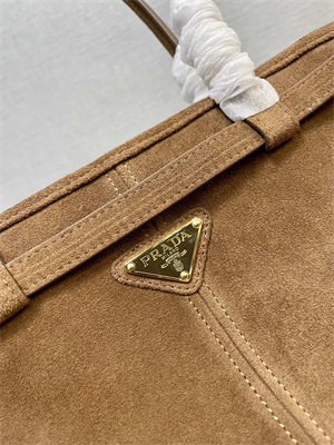Prada Large Suede handbag Brown 1BA439
