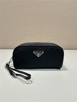 Prada Re-Nylon and brushed leather pouch Black 2NE063