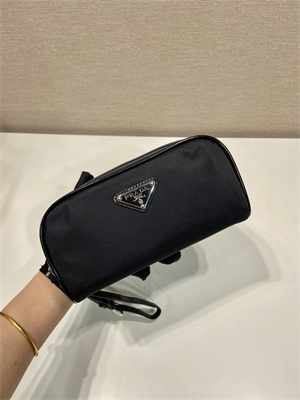 Prada Re-Nylon and brushed leather pouch Black 2NE063