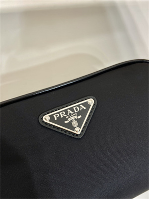Prada Re-Nylon and brushed leather pouch Black 2NE063