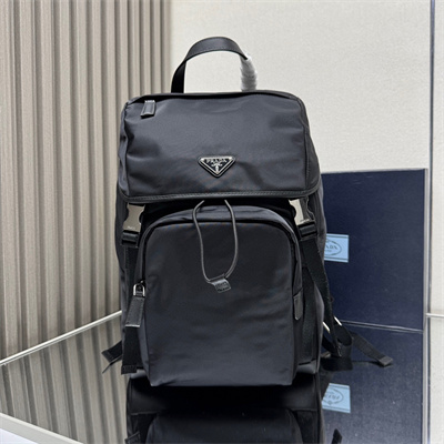 Prada Re-Nylon and leather backpack Black 2VZ135