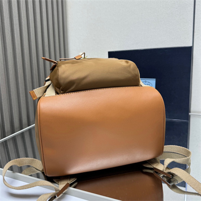 Prada Re-Nylon and leather backpack Cork Beige 2VZ135