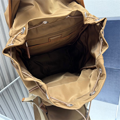 Prada Re-Nylon and leather backpack Cork Beige 2VZ135