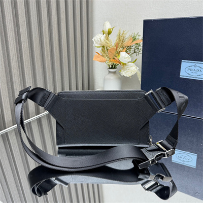 Prada Saffiano leather belt bag Black 2VH156