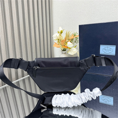 Prada Re-Nylon and leather shoulder bag Black 2VH176