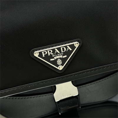 Prada Re-Nylon and leather shoulder bag Black 2VH176
