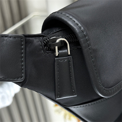 Prada Re-Nylon and leather shoulder bag Black 2VH176