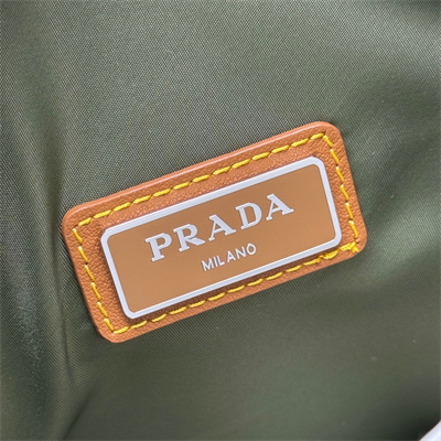 Prada Re-Nylon and leather shoulder bag Military/Caramel 2VH176