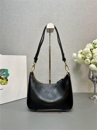 Prada Re-Edition Shinny Wrinkled Leather mini-bag Black 1BC204