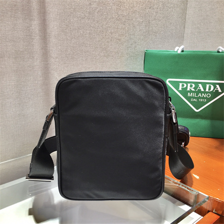 Prada Re-Nylon and Saffiano leather shoulder bag Black 2VH112