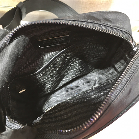 Prada Re-Nylon and Saffiano leather shoulder bag Black 2VH112