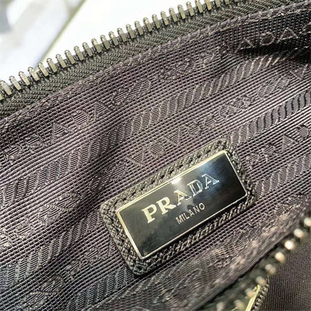 Prada Re-Nylon and Saffiano leather shoulder bag Black 2VH113