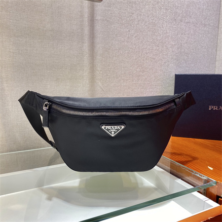 Prada Re-Nylon and Saffiano leather belt bag Black 2VL033