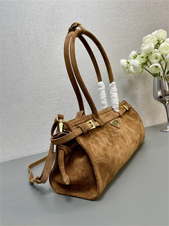 Prada Medium suede handbag  Brown 1BA426