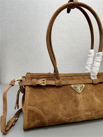 Prada Medium suede handbag  Brown 1BA426