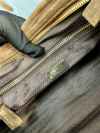 Prada Medium suede handbag  Brown 1BA426