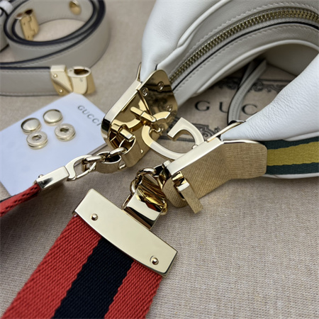 Gu.cci Attache small shoulder bag Leather White 699409