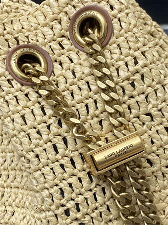 Y.S.L Mini Joe In Raffia and Calfskin