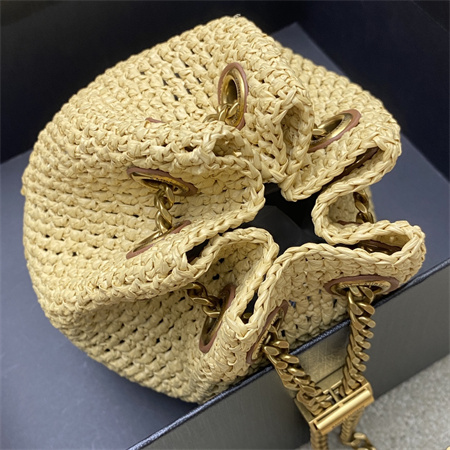 Y.S.L Mini Joe In Raffia and Calfskin