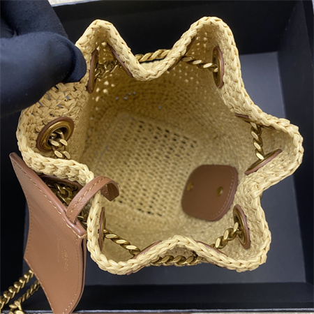 Y.S.L Mini Joe In Raffia and Calfskin