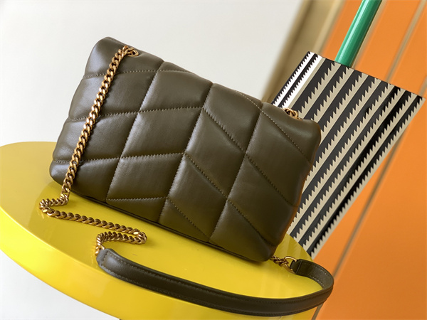 Y.S.L TOY PUFFER In Nappa Lambskin Gold Tone Metal Light Musk