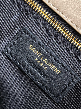 Y.S.L TOY PUFFER In Nappa Lambskin Gold Tone Metal Beige Color