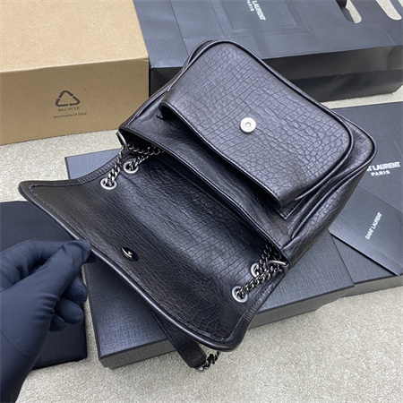 Y.S.L NIKI BABY In Grained Lambskin Black Color