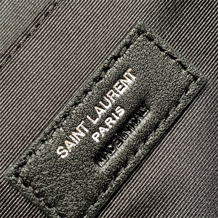 Y.S.L MONOGRAM BELT BAG IN Black Leather Silver Tone Hardware