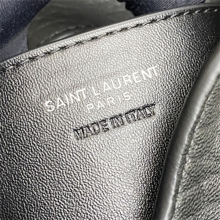 Y.S.L CASSANDRE Envelope Messenger In Grained Lambskin Black