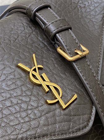 Y.S.L CASSANDRE Envelope Messenger In Grained Lambskin Light Musk