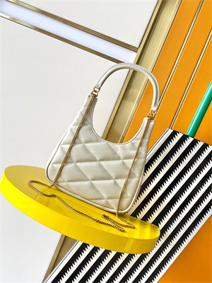 Y.S.L Sade HOBO BAG In Quilted Lambskin White