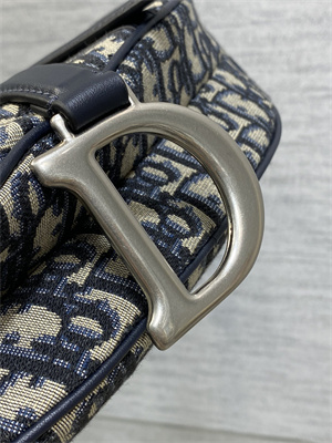 CD Saddle Bag Oblique Jacquard & Smooth Calfskin Blue Color