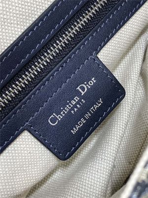 CD Saddle Bag Oblique Jacquard & Smooth Calfskin Blue Color