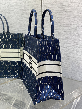 CD Miss Dior Large Book Tote Allover Emb Navy Blue