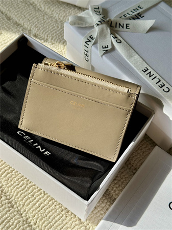 Celine COMPACT WALLET WITH COIN TRIOMPHE in Shiny calfskin