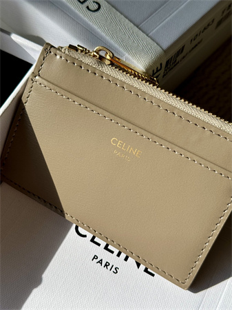 Celine COMPACT WALLET WITH COIN TRIOMPHE in Shiny calfskin