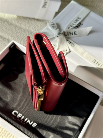 Celine COMPACT WALLET WITH COIN TRIOMPHE in Shiny calfskin
