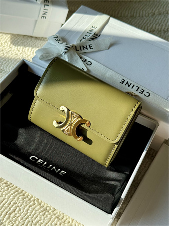 Celine COMPACT WALLET WITH COIN TRIOMPHE in Shiny calfskin